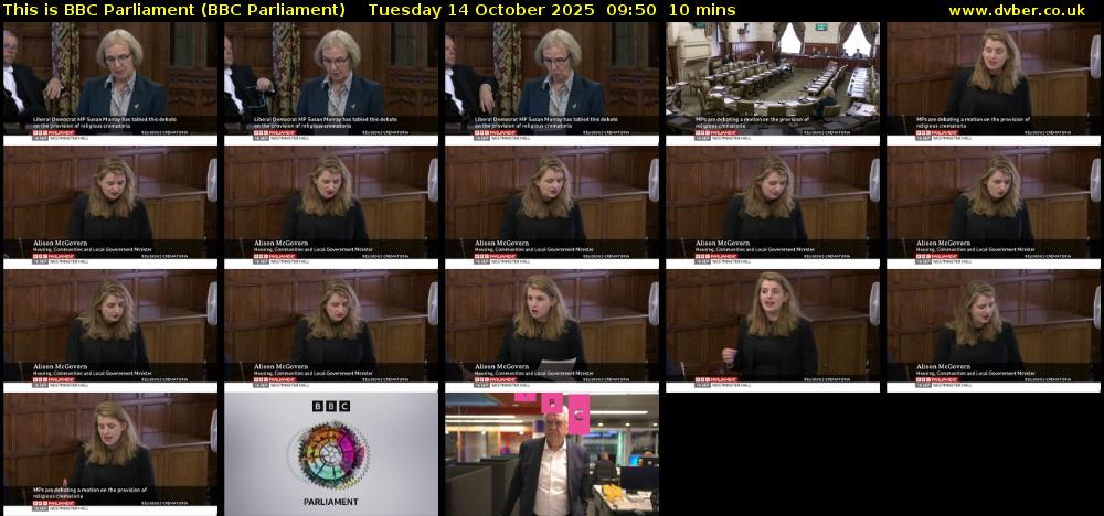 This is BBC Parliament (BBC Parliament) Tuesday 14 October 2025 09:50 - 10:00