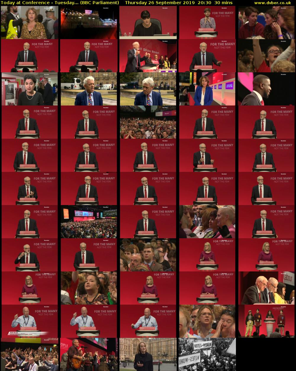Today at Conference - Tuesday... (BBC Parliament) Thursday 26 September 2019 20:30 - 21:00