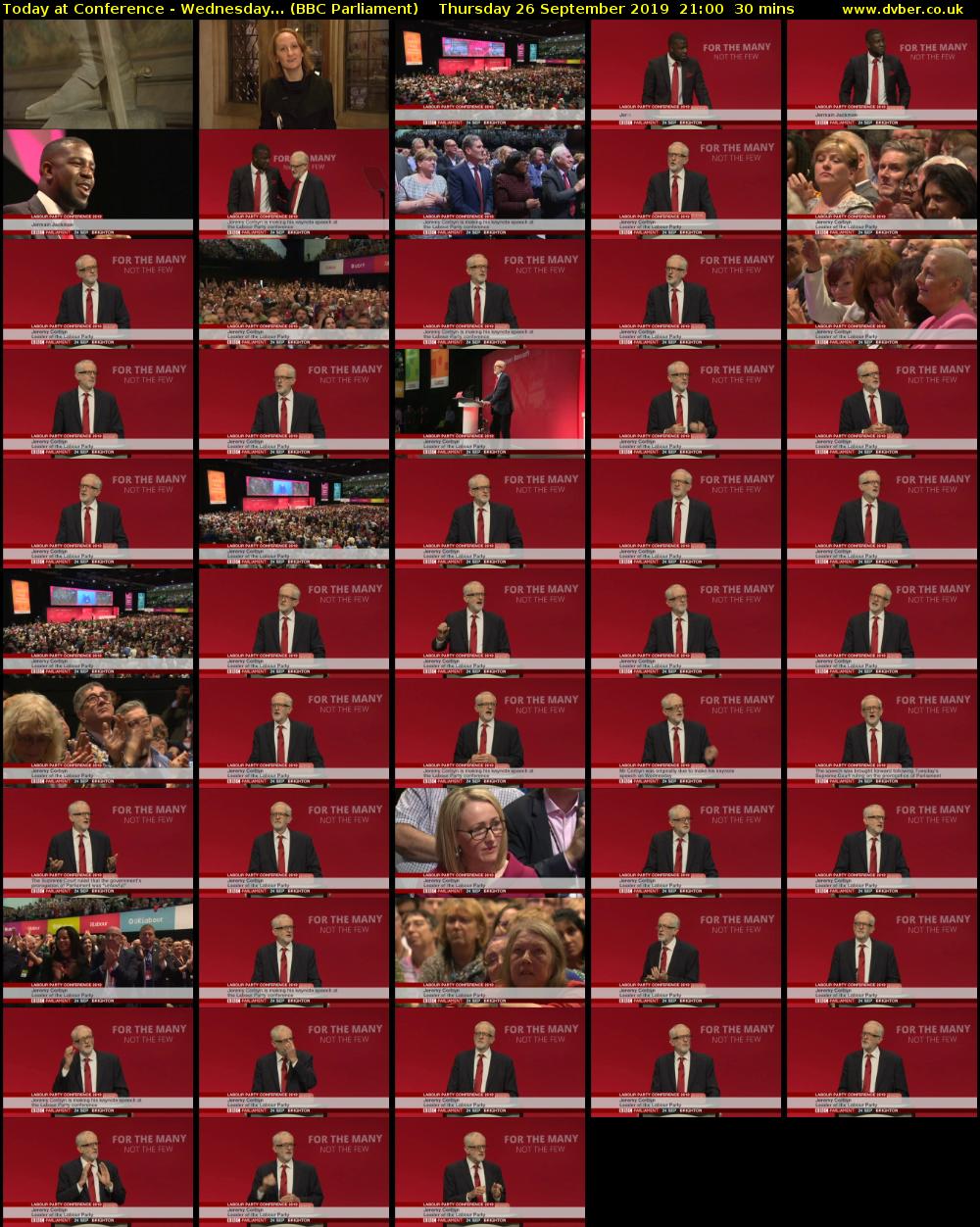 Today at Conference - Wednesday... (BBC Parliament) Thursday 26 September 2019 21:00 - 21:30