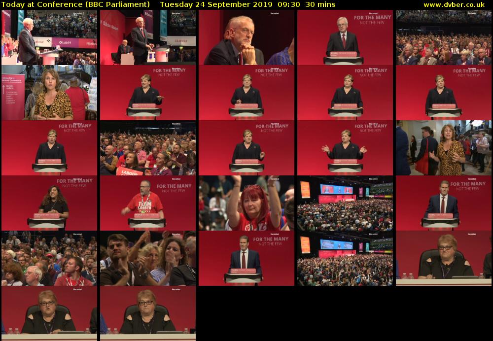Today at Conference (BBC Parliament) Tuesday 24 September 2019 09:30 - 10:00