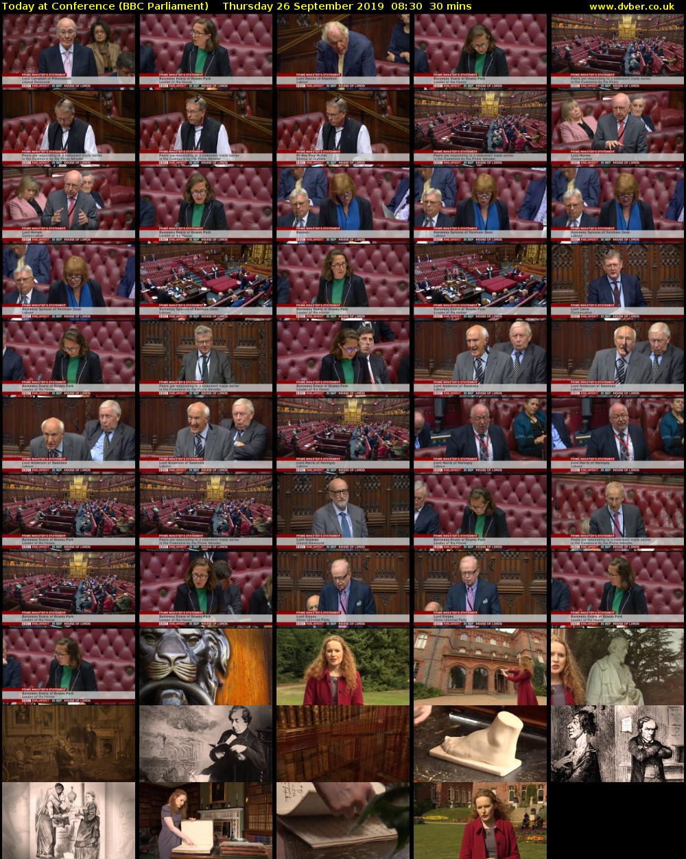 Today at Conference (BBC Parliament) Thursday 26 September 2019 08:30 - 09:00
