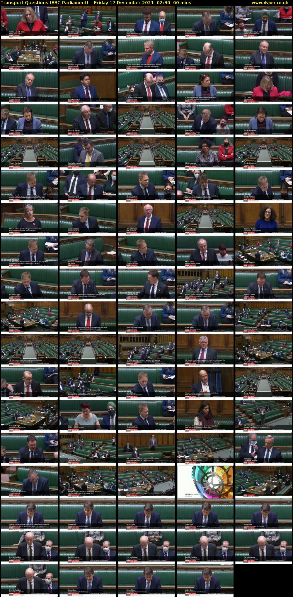 Transport Questions (BBC Parliament) Friday 17 December 2021 02:30 - 03:30