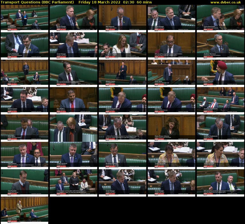 Transport Questions (BBC Parliament) Friday 18 March 2022 02:30 - 03:30