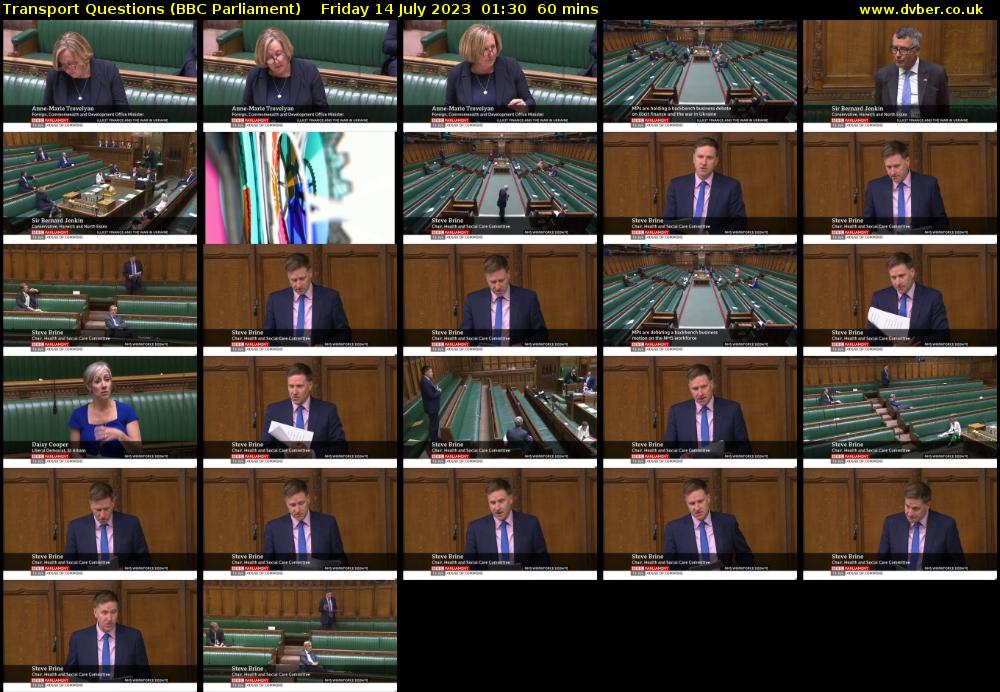 Transport Questions (BBC Parliament) Friday 14 July 2023 01:30 - 02:30