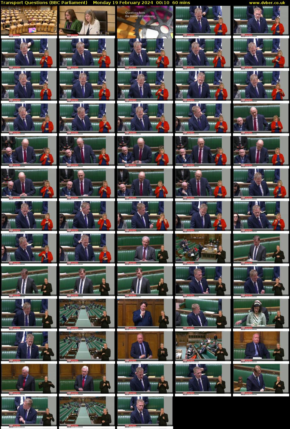 Transport Questions (BBC Parliament) Monday 19 February 2024 00:10 - 01:10