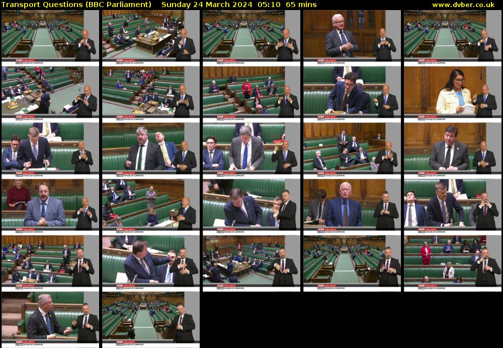 Transport Questions (BBC Parliament) Sunday 24 March 2024 05:10 - 06:15