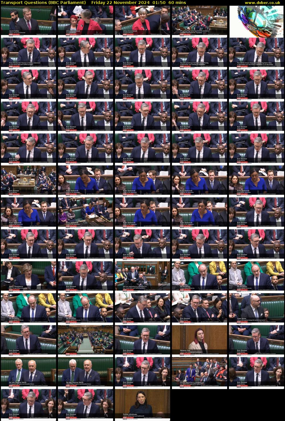 Transport Questions (BBC Parliament) Friday 22 November 2024 01:50 - 02:50