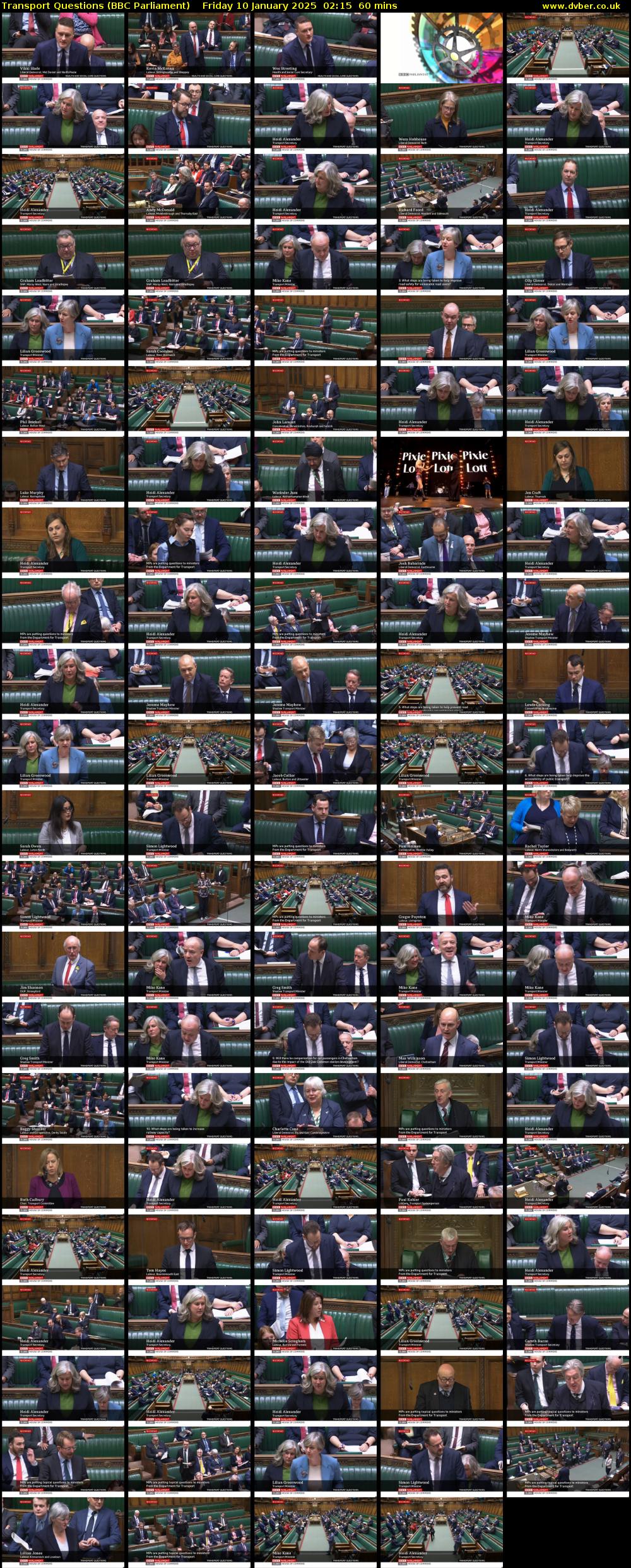 Transport Questions (BBC Parliament) Friday 10 January 2025 02:15 - 03:15