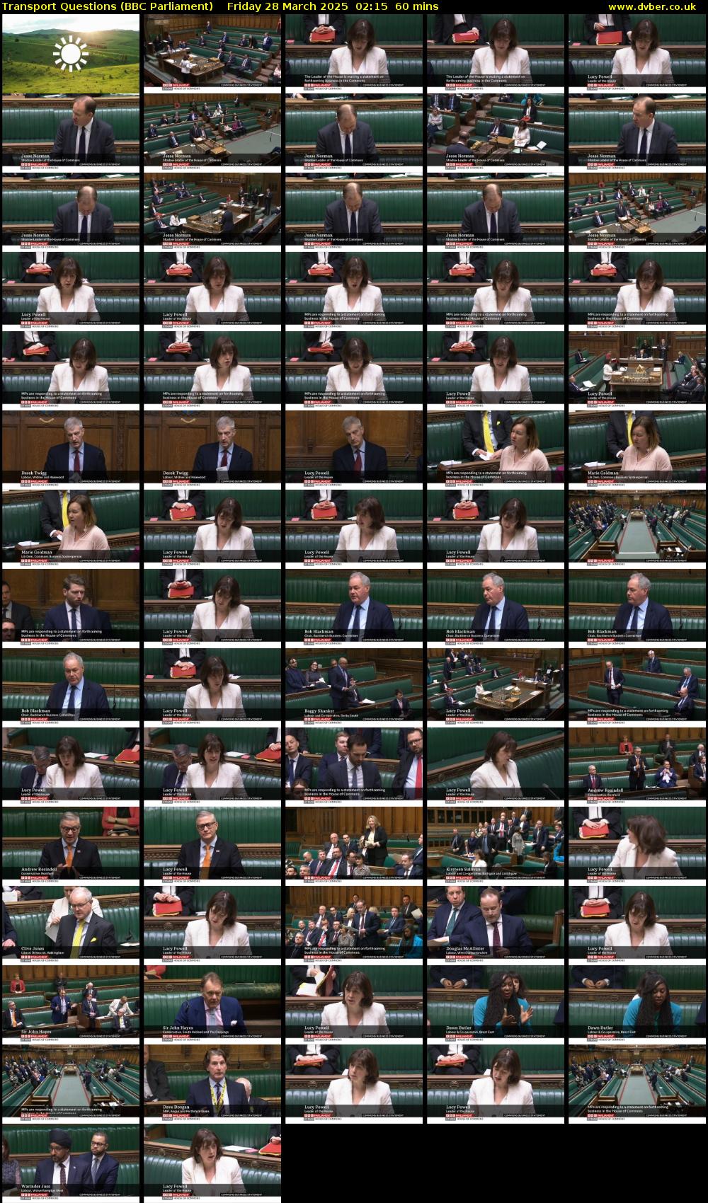 Transport Questions (BBC Parliament) Friday 28 March 2025 02:15 - 03:15