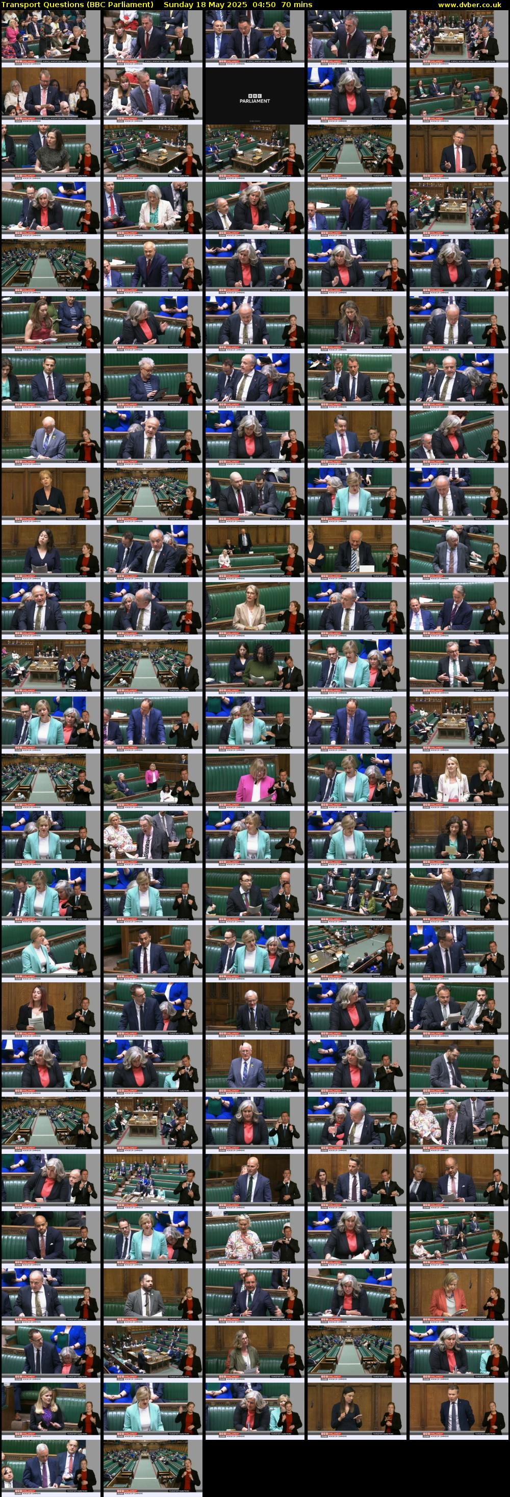 Transport Questions (BBC Parliament) Sunday 18 May 2025 04:50 - 06:00