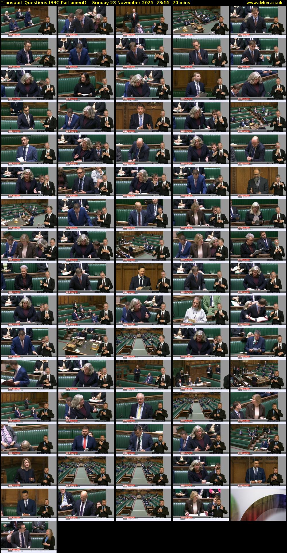 Transport Questions (BBC Parliament) Sunday 23 November 2025 23:55 - 01:05