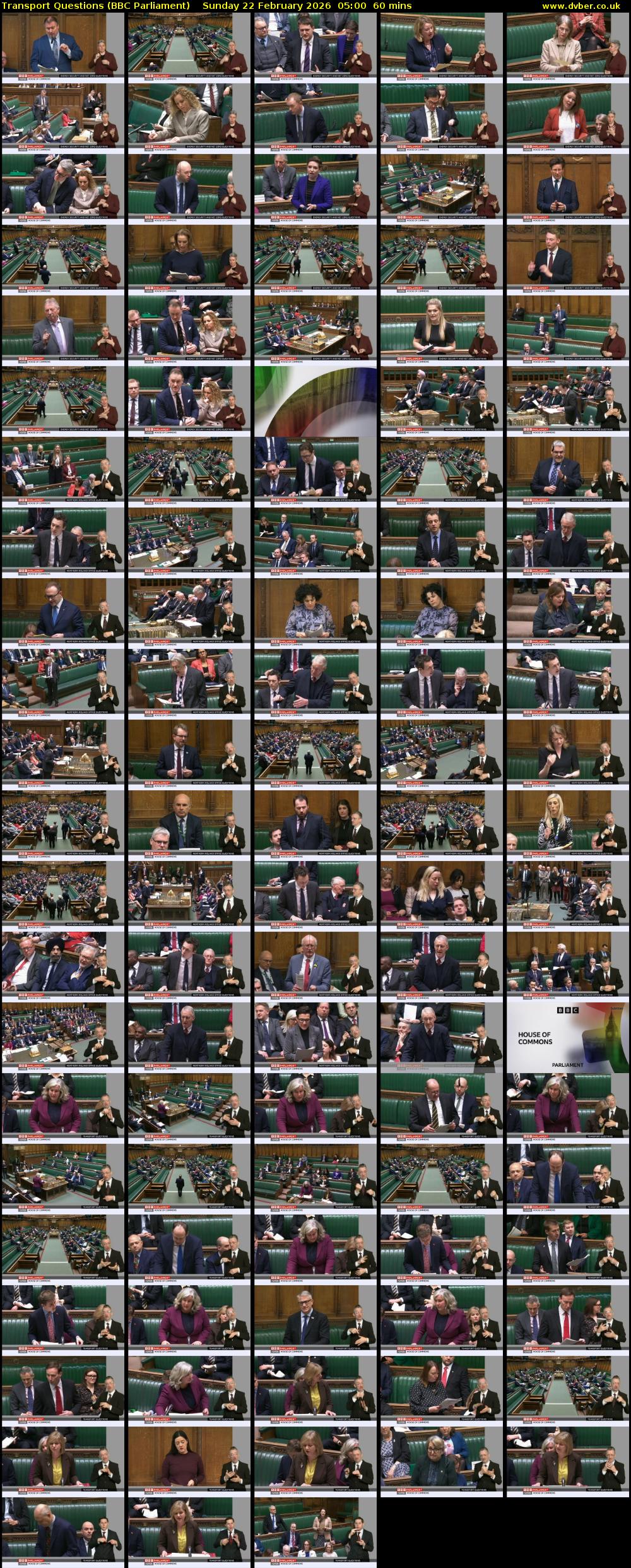 Transport Questions (BBC Parliament) Sunday 22 February 2026 05:00 - 06:00