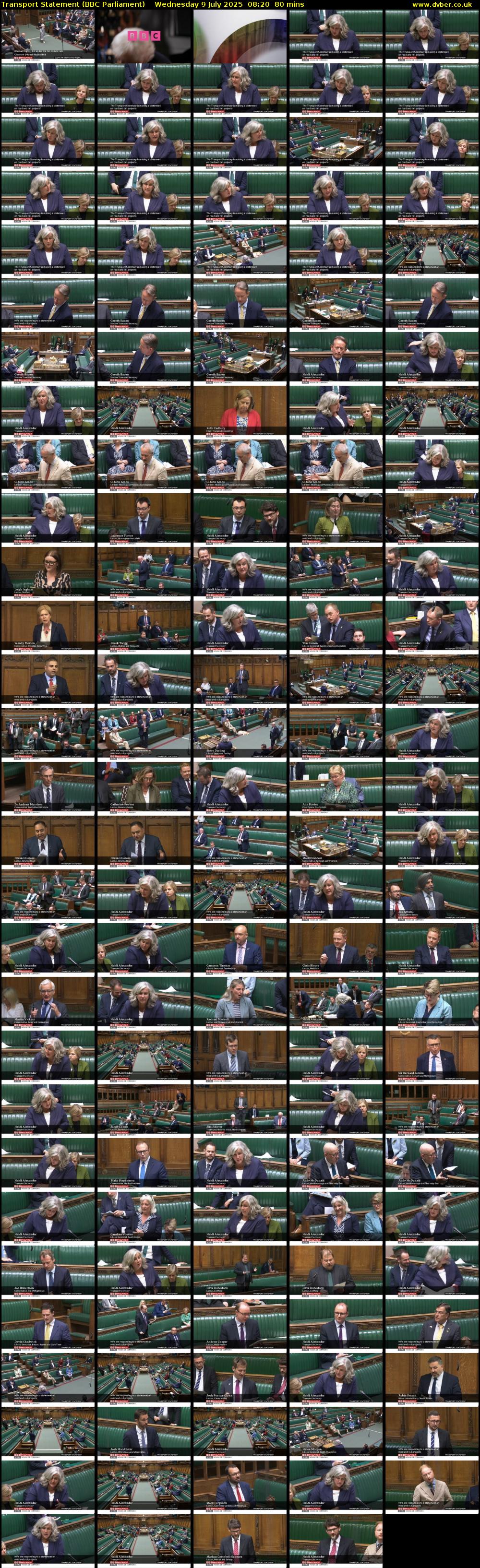 Transport Statement (BBC Parliament) Wednesday 9 July 2025 08:20 - 09:40