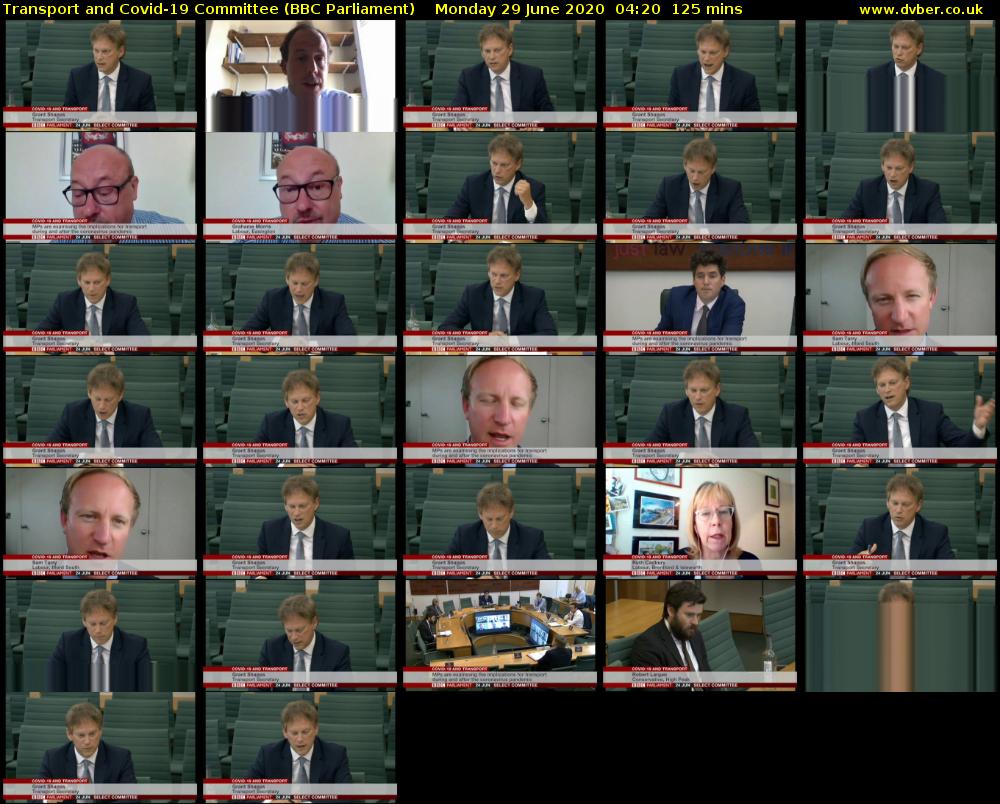 Transport and Covid-19 Committee (BBC Parliament) Monday 29 June 2020 04:20 - 06:25