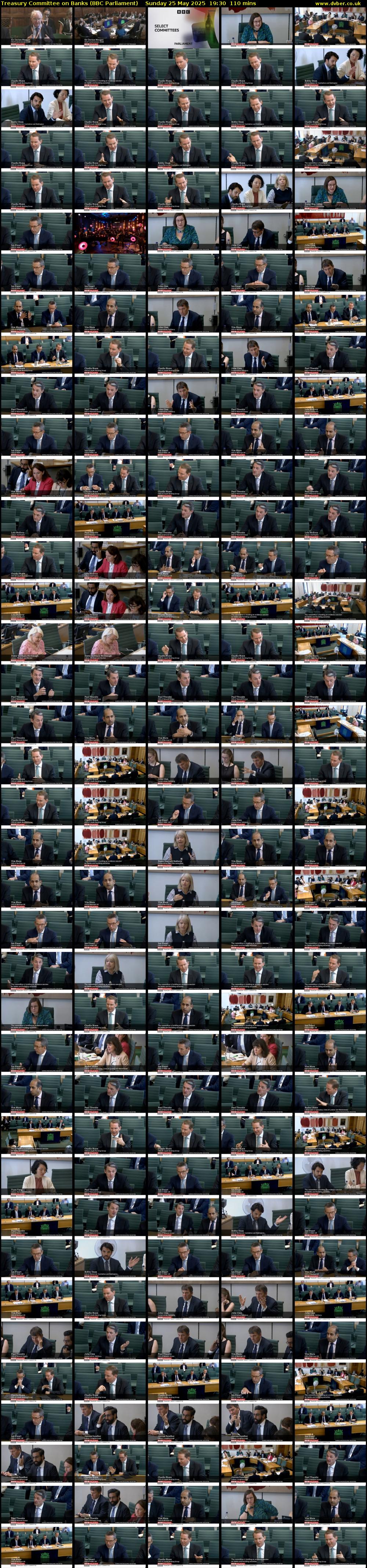 Treasury Committee on Banks (BBC Parliament) Sunday 25 May 2025 19:30 - 21:20