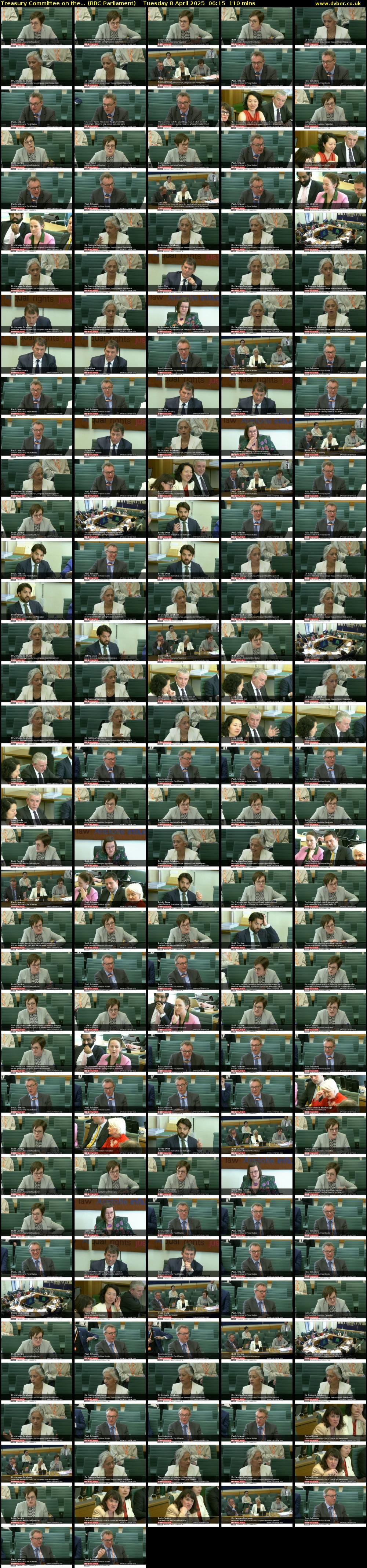 Treasury Committee on the... (BBC Parliament) Tuesday 8 April 2025 06:15 - 08:05