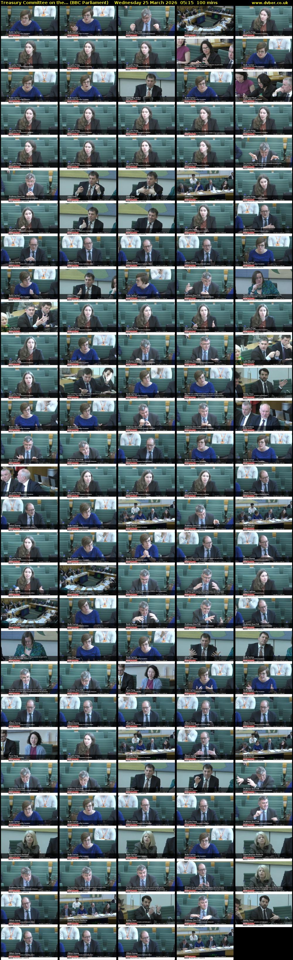 Treasury Committee on the... (BBC Parliament) Wednesday 25 March 2026 05:15 - 06:55