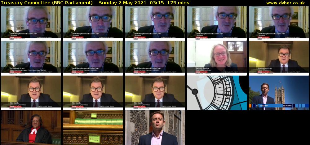 Treasury Committee (BBC Parliament) Sunday 2 May 2021 03:15 - 06:10