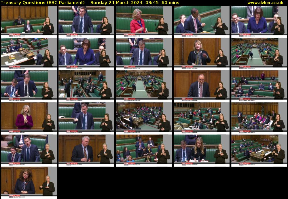 Treasury Questions (BBC Parliament) Sunday 24 March 2024 03:45 - 04:45