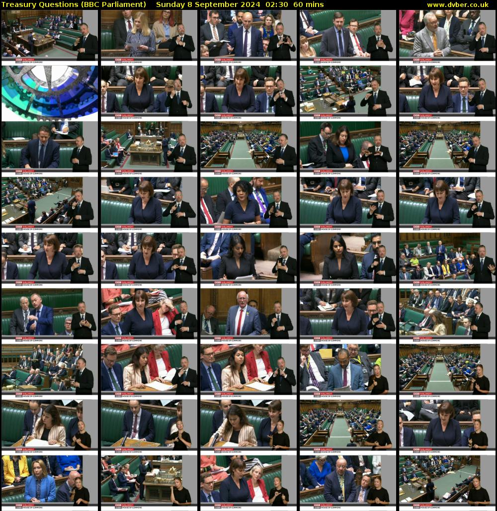 Treasury Questions (BBC Parliament) Sunday 8 September 2024 02:30 - 03:30