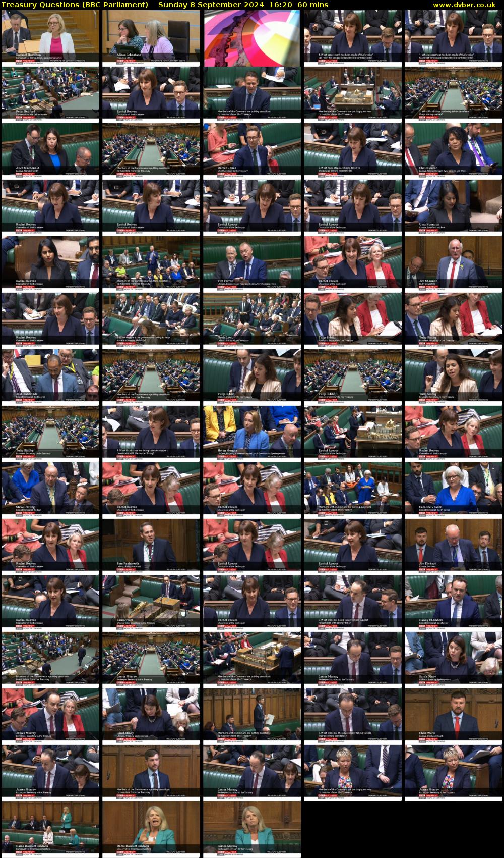 Treasury Questions (BBC Parliament) Sunday 8 September 2024 16:20 - 17:20