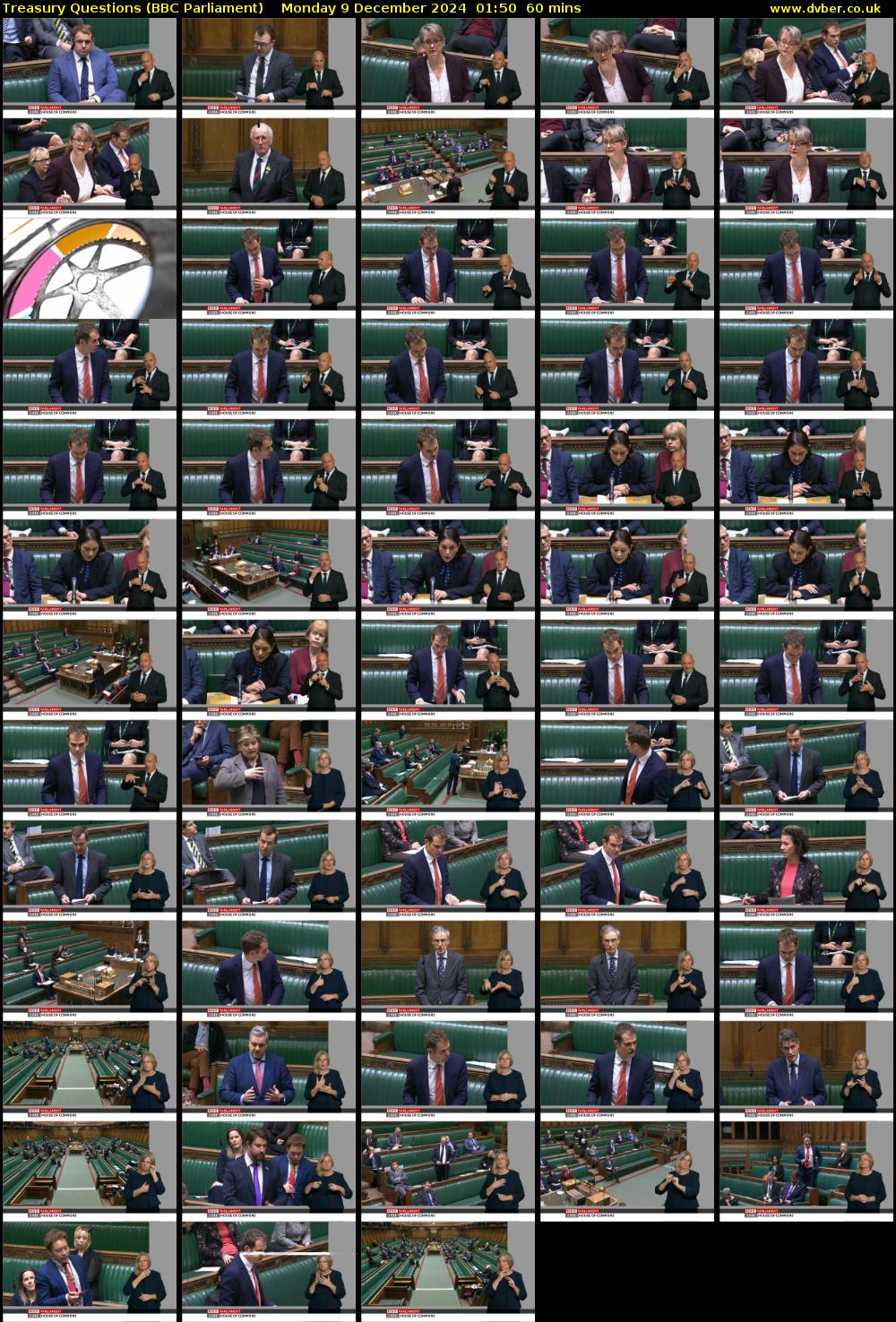 Treasury Questions (BBC Parliament) Monday 9 December 2024 01:50 - 02:50