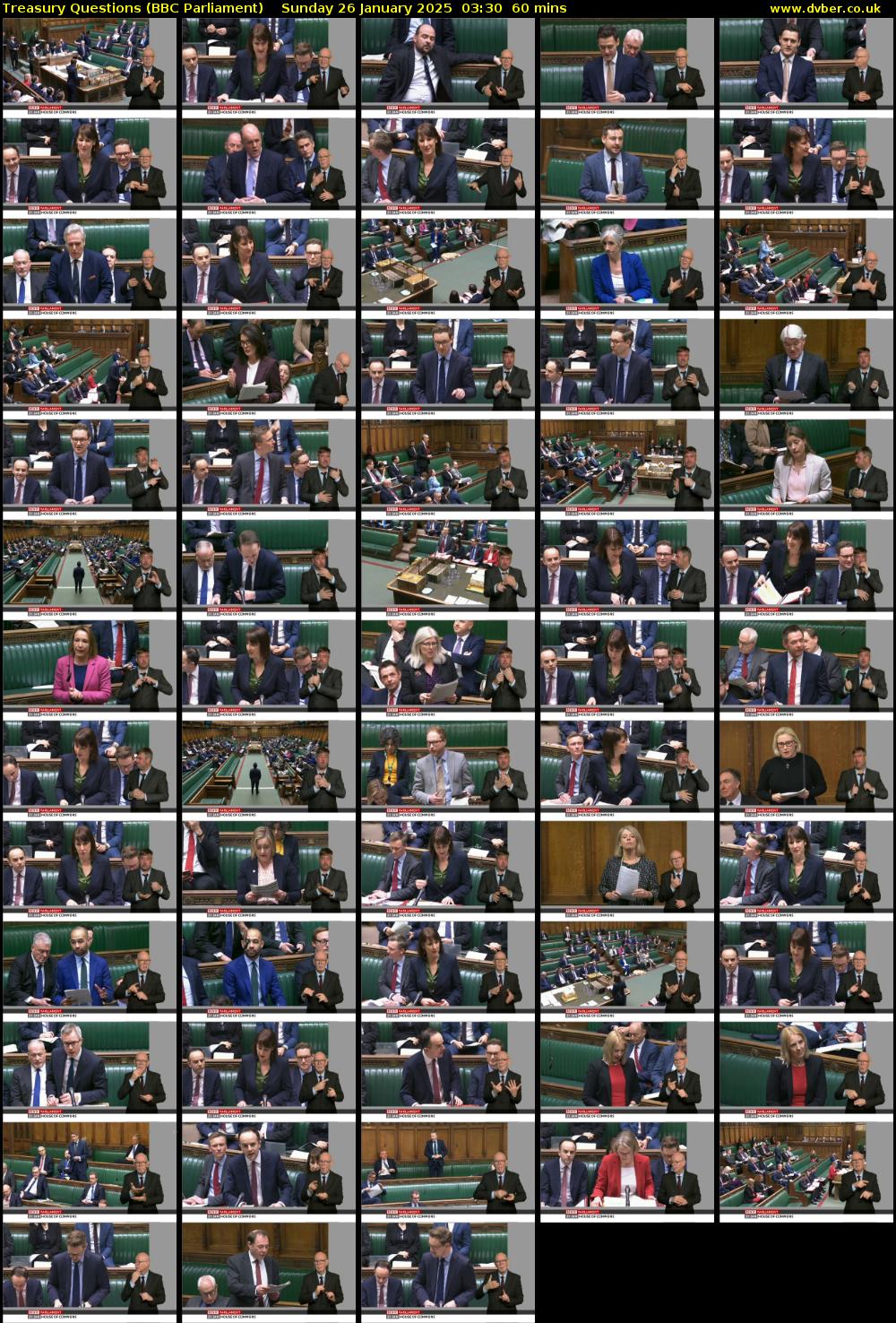Treasury Questions (BBC Parliament) Sunday 26 January 2025 03:30 - 04:30