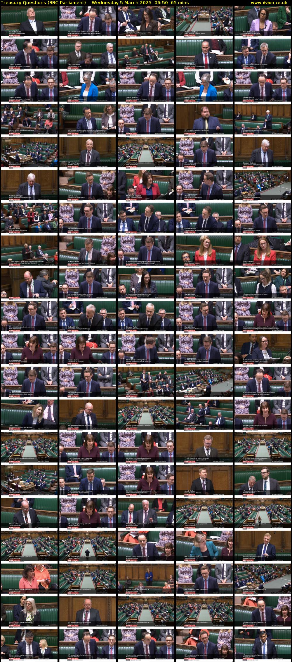 Treasury Questions (BBC Parliament) Wednesday 5 March 2025 06:50 - 07:55