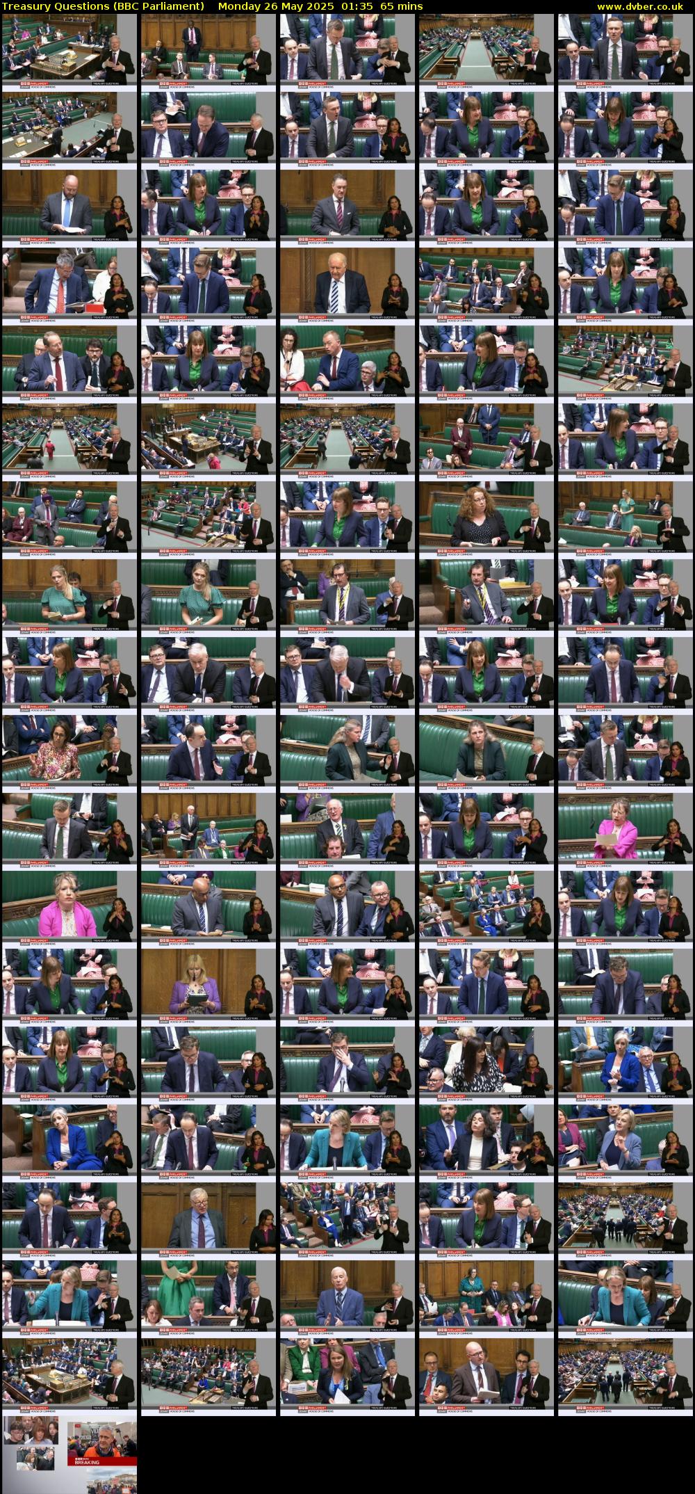Treasury Questions (BBC Parliament) Monday 26 May 2025 01:35 - 02:40