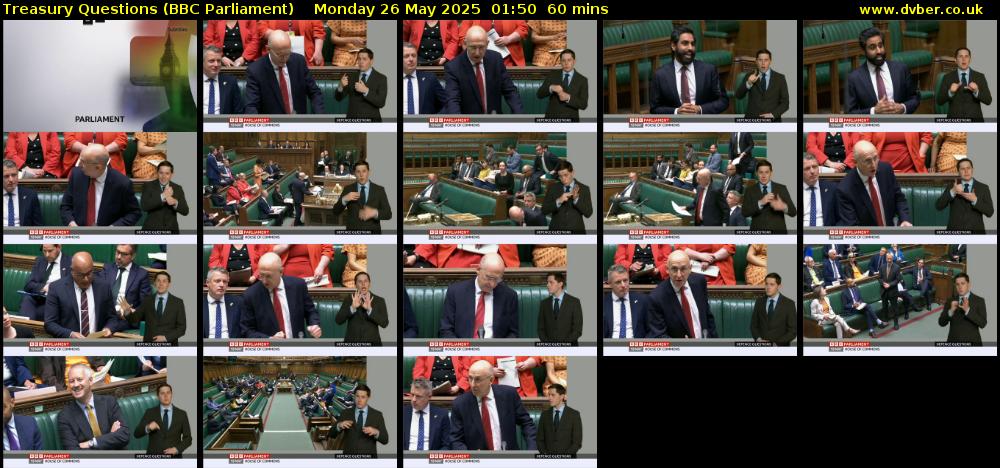 Treasury Questions (BBC Parliament) Monday 26 May 2025 01:50 - 02:50
