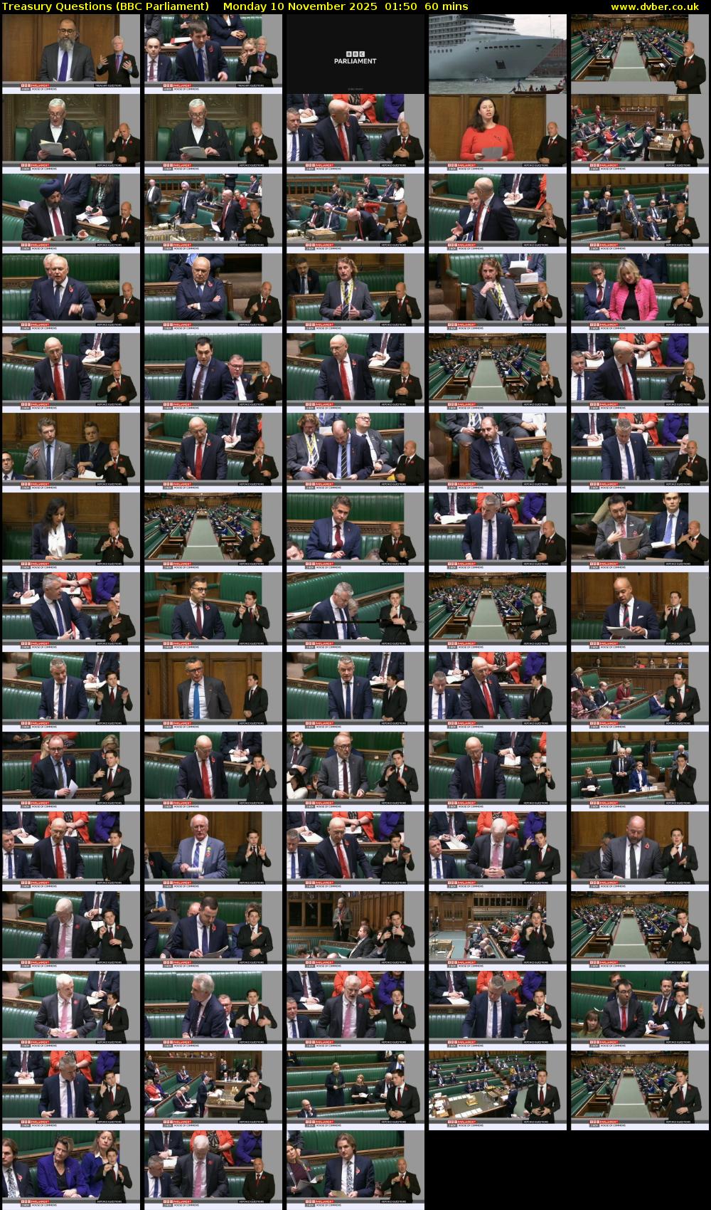 Treasury Questions (BBC Parliament) Monday 10 November 2025 01:50 - 02:50