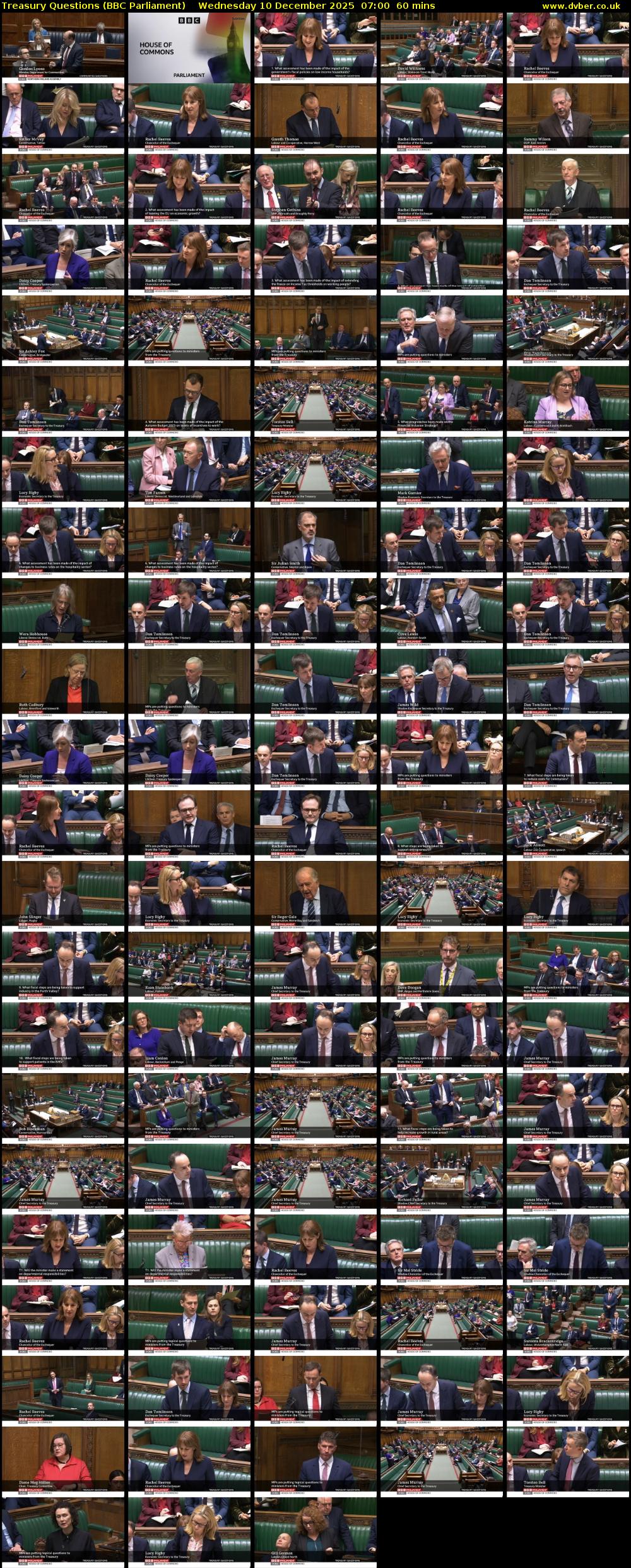 Treasury Questions (BBC Parliament) Wednesday 10 December 2025 07:00 - 08:00