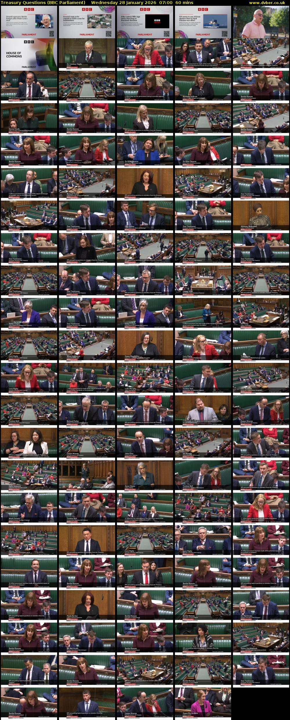 Treasury Questions (BBC Parliament) Wednesday 28 January 2026 07:00 - 08:00