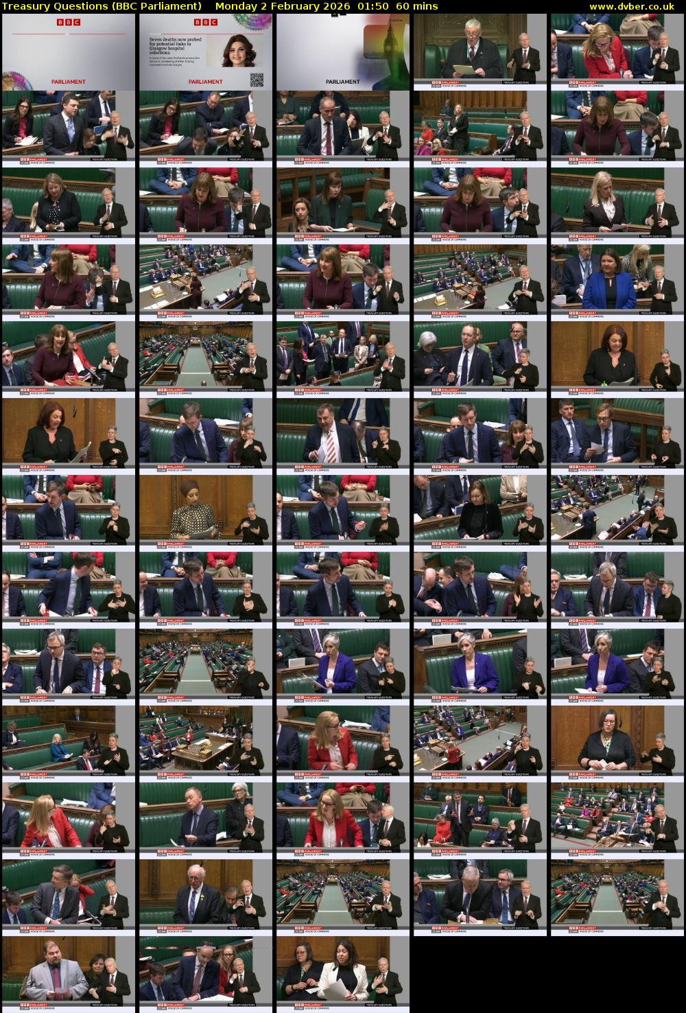 Treasury Questions (BBC Parliament) Monday 2 February 2026 01:50 - 02:50