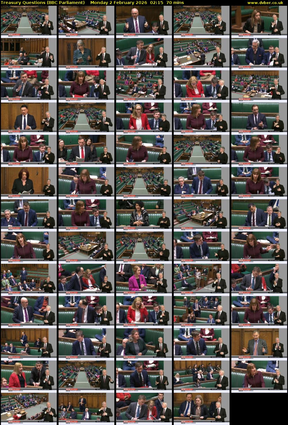Treasury Questions (BBC Parliament) Monday 2 February 2026 02:15 - 03:25