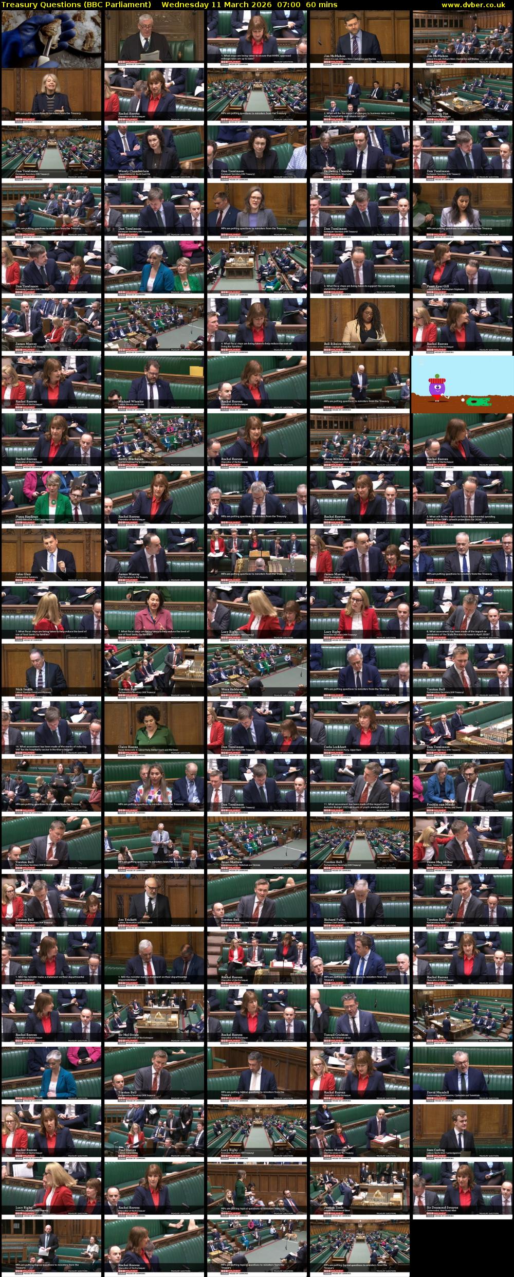 Treasury Questions (BBC Parliament) Wednesday 11 March 2026 07:00 - 08:00