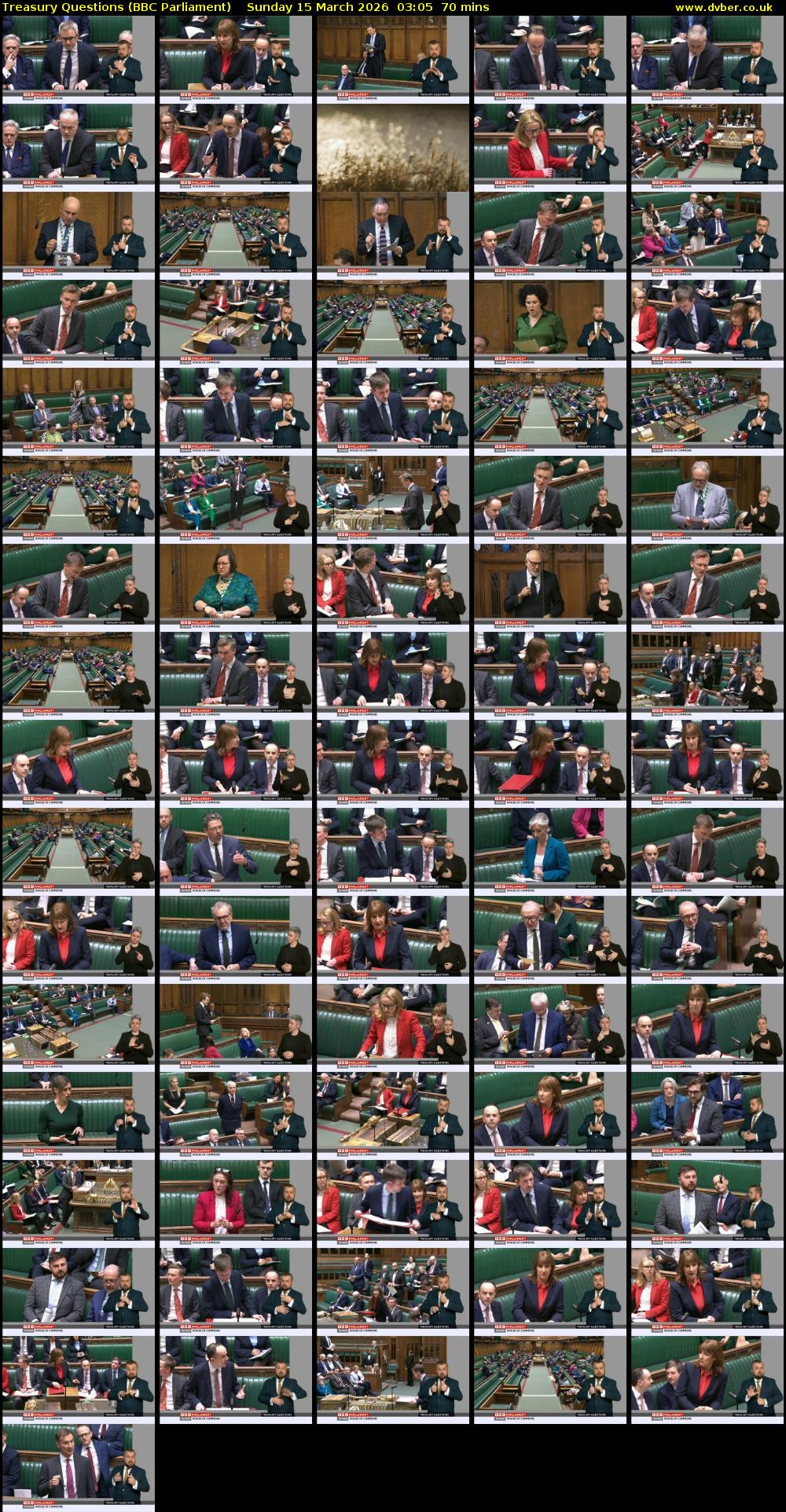 Treasury Questions (BBC Parliament) Sunday 15 March 2026 03:05 - 04:15