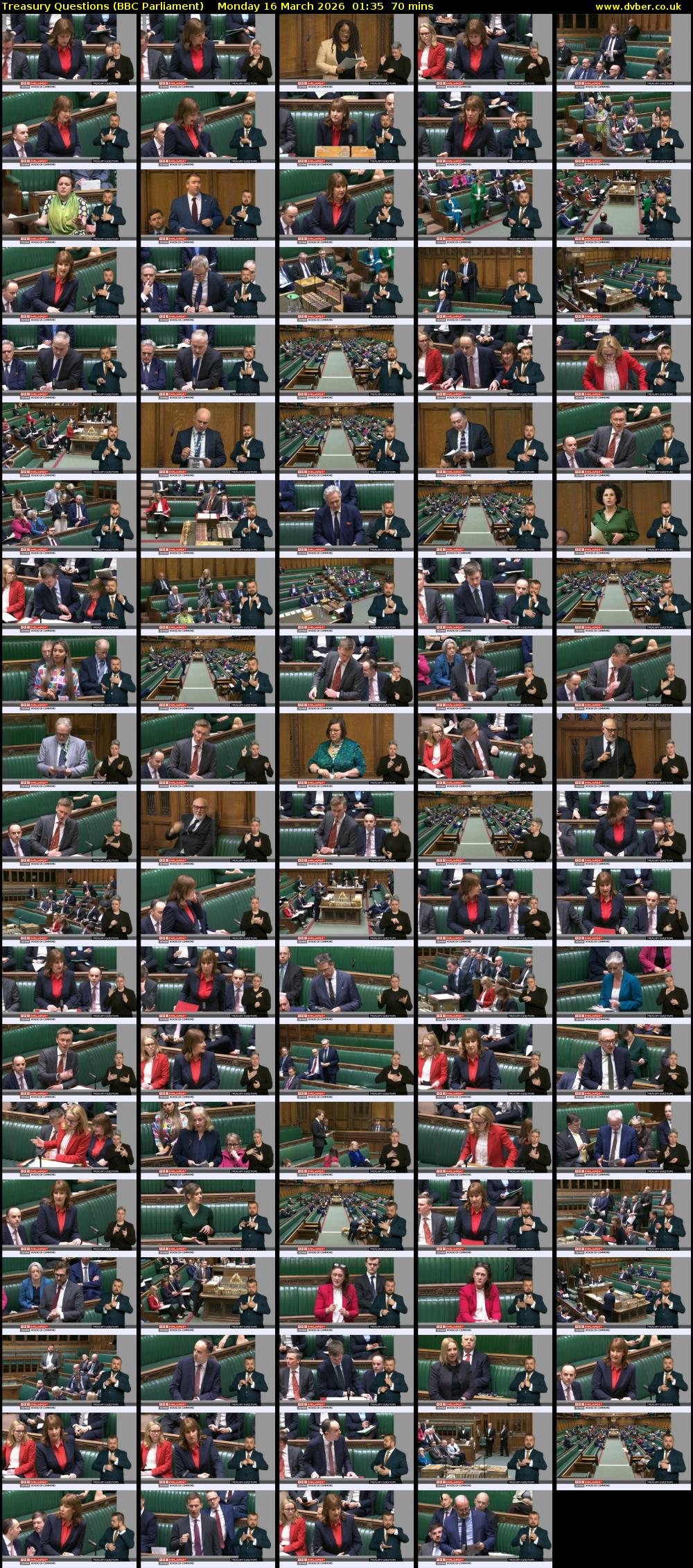 Treasury Questions (BBC Parliament) Monday 16 March 2026 01:35 - 02:45