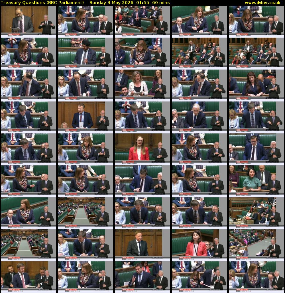 Treasury Questions (BBC Parliament) Sunday 3 May 2026 01:55 - 02:55