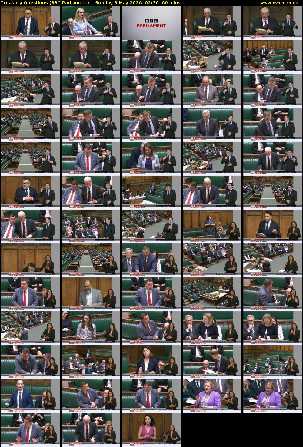 Treasury Questions (BBC Parliament) Sunday 3 May 2026 02:30 - 03:30