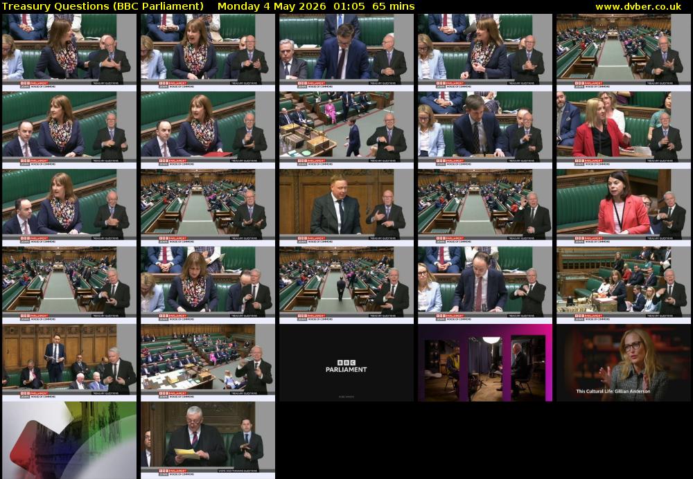 Treasury Questions (BBC Parliament) Monday 4 May 2026 01:05 - 02:10