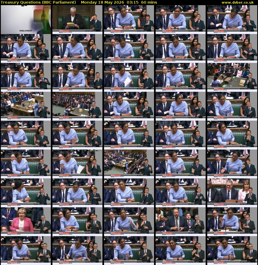 Treasury Questions (BBC Parliament) Monday 18 May 2026 03:15 - 04:15