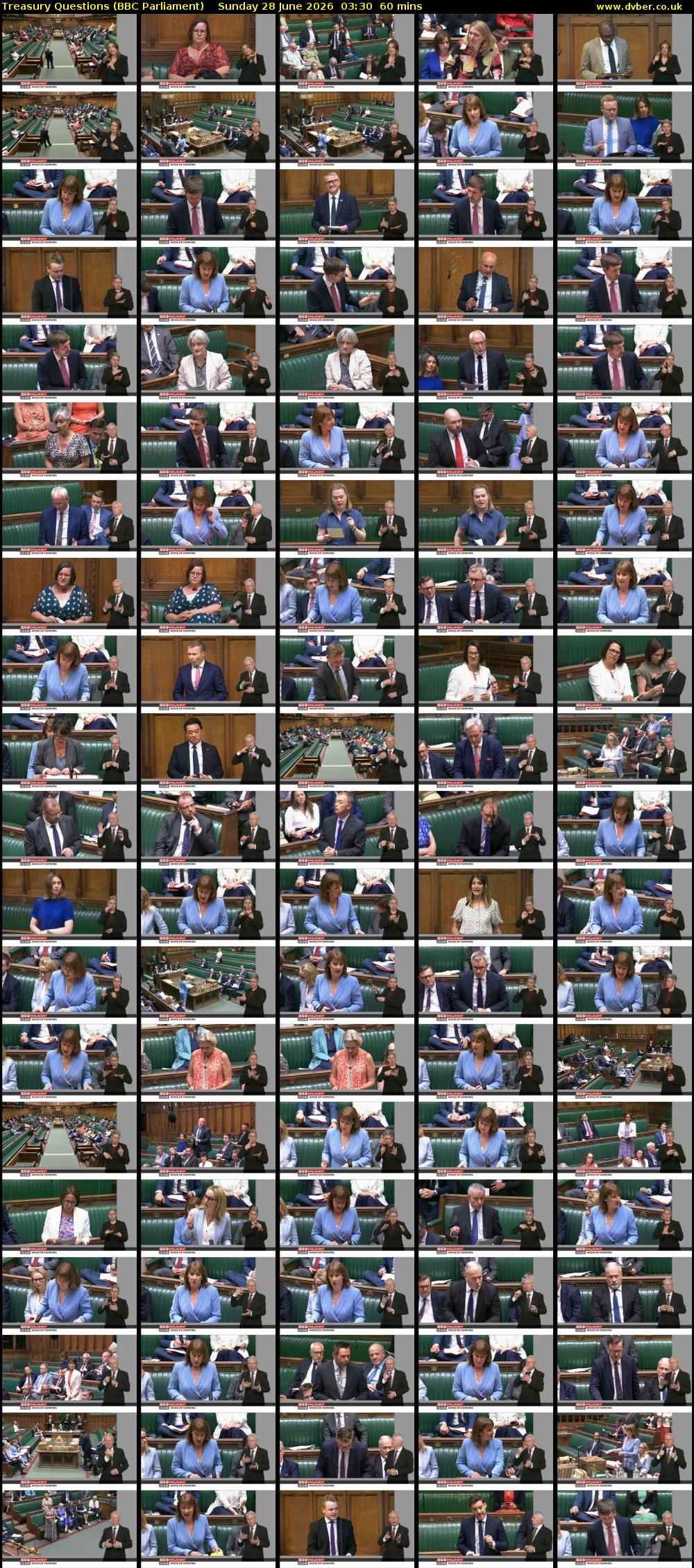Treasury Questions (BBC Parliament) Sunday 28 June 2026 03:30 - 04:30