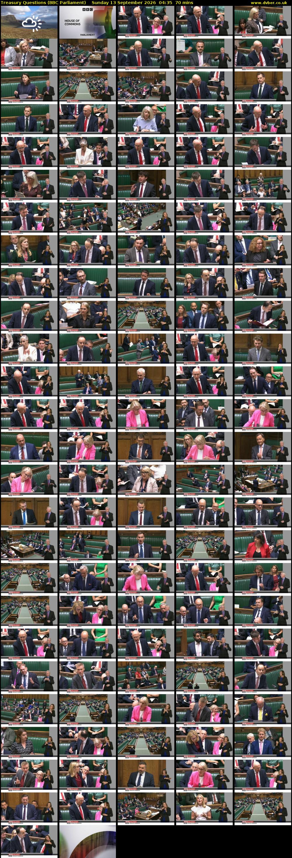 Treasury Questions (BBC Parliament) Sunday 13 September 2026 04:35 - 05:45