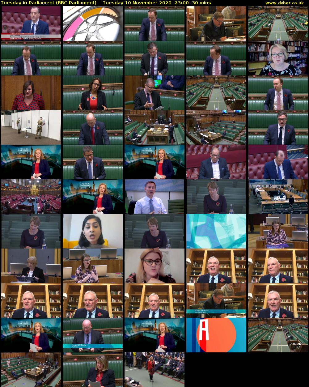 Tuesday in Parliament (BBC Parliament) Tuesday 10 November 2020 23:00 - 23:30