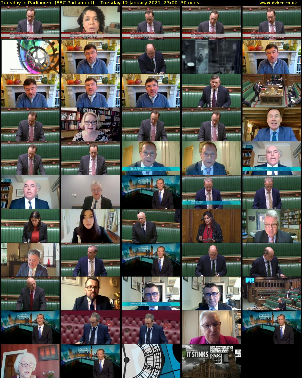Tuesday in Parliament (BBC Parliament) Tuesday 12 January 2021 23:00 - 23:30