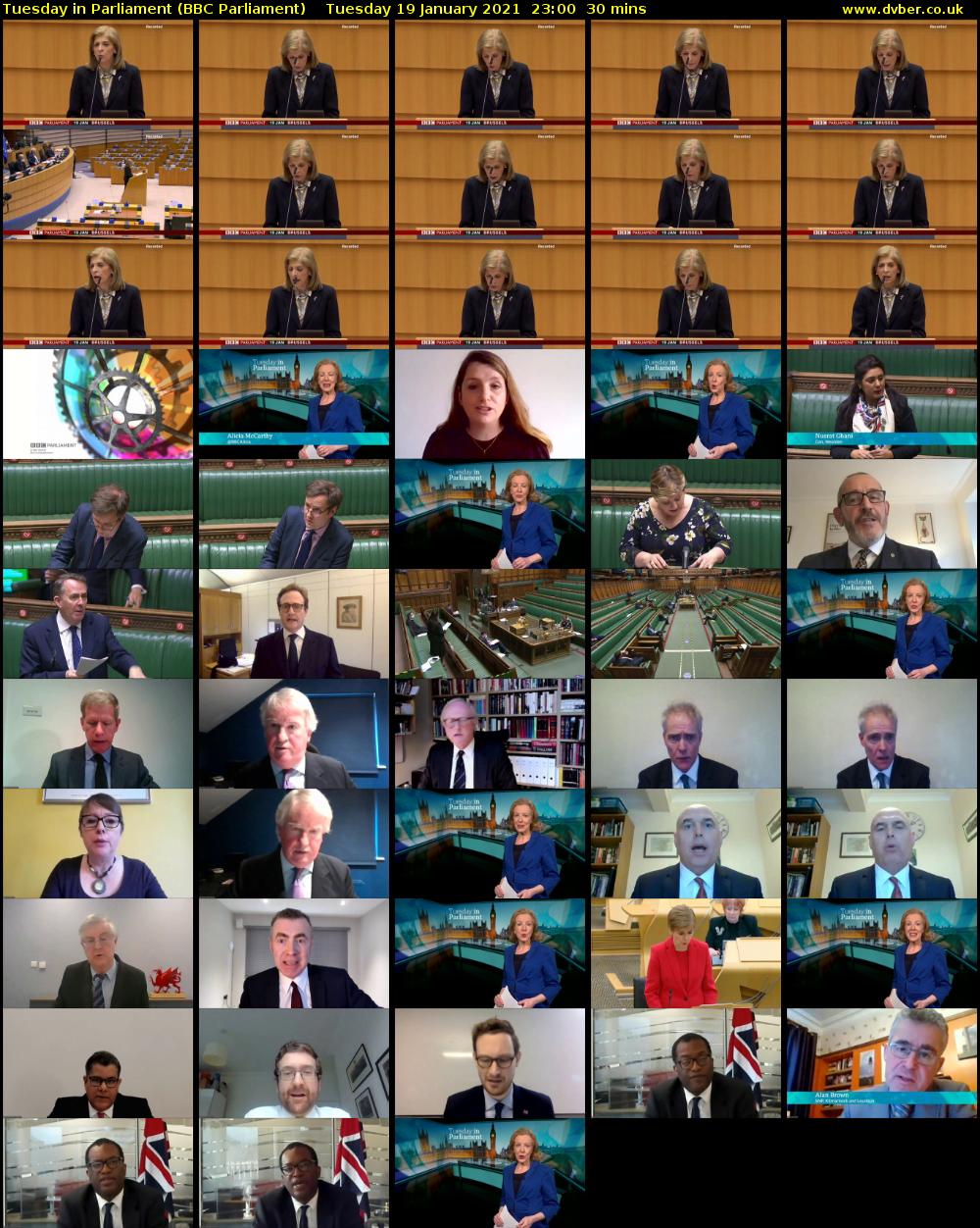 Tuesday in Parliament (BBC Parliament) Tuesday 19 January 2021 23:00 - 23:30