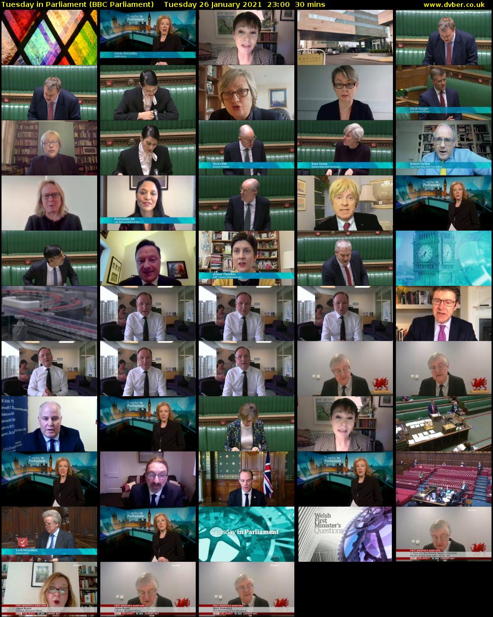 Tuesday in Parliament (BBC Parliament) Tuesday 26 January 2021 23:00 - 23:30