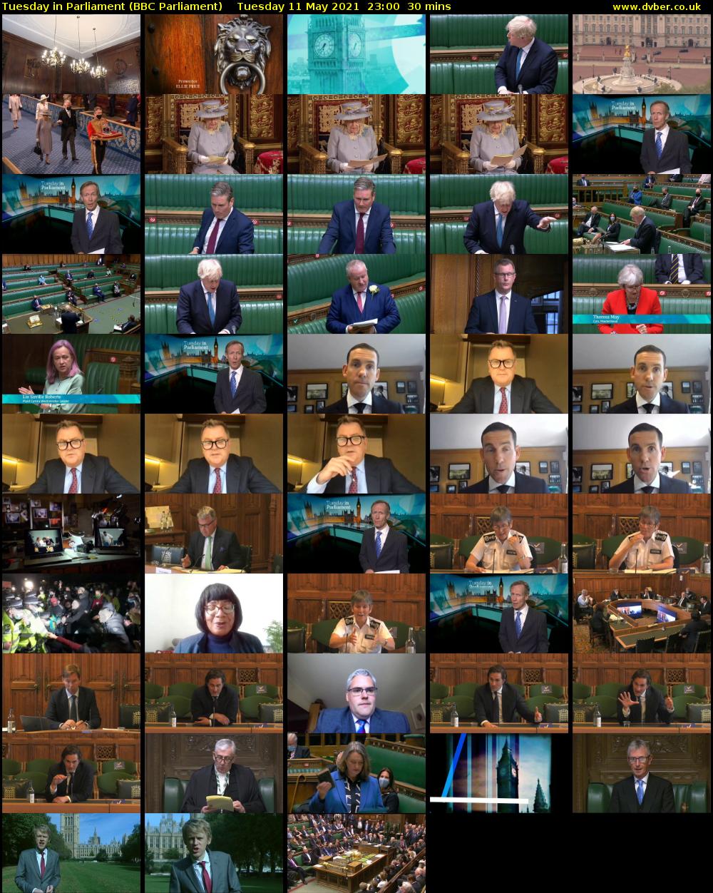 Tuesday in Parliament (BBC Parliament) Tuesday 11 May 2021 23:00 - 23:30