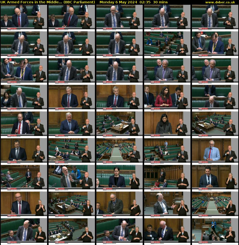 UK Armed Forces in the Middle... (BBC Parliament) Monday 6 May 2024 02:35 - 03:05
